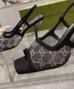 Gucci GG Slingback Mid-Heel Pump Black For Women - Image 7