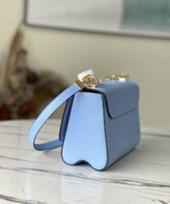 Louis Vuitton Twist MM Monogram Flower Bleu Nuage Blue For Women, Shoulder And Crossbody Bags 9.1in/23cm LV M59627 - Image 6