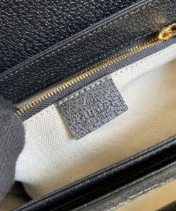 Gucci Horsebit 1955 Shoulder Bag Black And Ivory GG Denim Jacquard For Women 9.8in/25cm 602204 UN3BG 1274 - Image 10