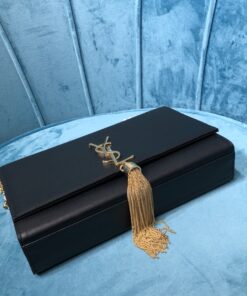 Saint Laurent Kate Medium Chain Bag With Tassel In Grain De Poudre Black For Women 9.4in/24cm YSL 354119BOW0J1000 - Image 7