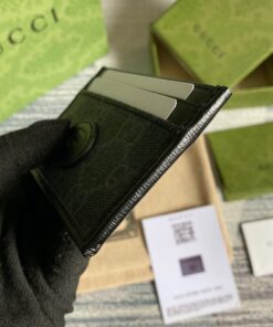Gucci Card Case with Interlocking G Black For Men 4in/10cm GG 673002 92TCN 1000 - Image 5