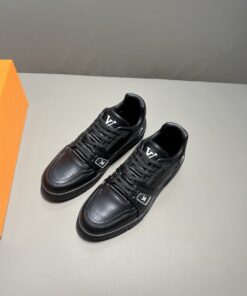 Louis Vuitton Trainer Sneaker Mix Of Materials Black For Men