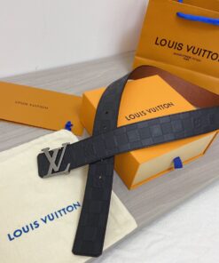 Louis Vuitton Initiales Reversible 40mm Belt Damier Embossed Silver Hardware For Men - Image 3