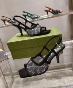 Gucci GG Slingback Mid-Heel Pump Black For Women - Image 8