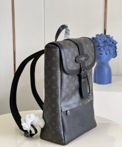 Louis Vuitton Saumur Backpack Monogram Eclipse Canvas Black Hardware For Men M45913 - Image 5