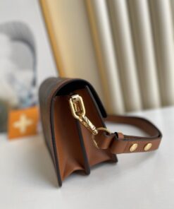 Louis Vuitton Mini Dauphine Crossbody Bag 7.9in/ 20cm Brown Monogram Canvas Gold Hardware For Women M45959 - Image 7