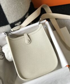 Hermes Evelyne 16 Amazone Bag Beige With Silver-Toned Hardware For Women, Shoulder and Crossbody Bags 6.3in/16cm - Image 6