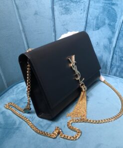 Saint Laurent Kate Medium Chain Bag With Tassel In Grain De Poudre Black For Women 9.4in/24cm YSL 354119BOW0J1000 - Image 8