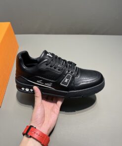 Louis Vuitton Trainer Sneaker Mix Of Materials Black For Men - Image 3