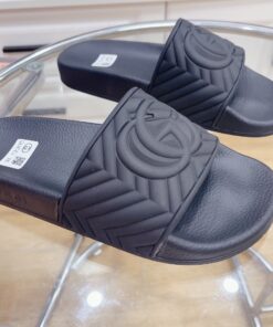 Gucci Quilted GG Rubber Slide Black For Men 601041 JD600 1000 - Image 6