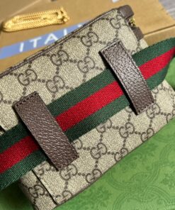 Gucci Ophidia Belt Bag With Web Beige/Ebony Soft GG Supreme Canvas 7.1in/18cm GG 699765 96IWG 8745 - Image 9