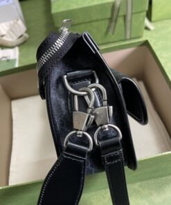 Gucci Messenger Bag With Interlocking G Black Supreme Canvas For Men 8in/21cm 674164 92THN 1000 - Image 6
