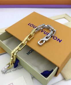 Louis Vuitton Monogram Chain Bracelet Silver Gold For Men M1555M - Image 8