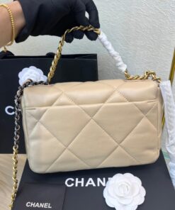 Chanel 19 Flap Bag Small Crossbody 10.2in/ 26cm Beige For Women - Image 3