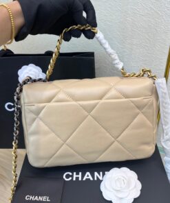 Chanel 19 Flap Bag Small Crossbody 10.2in/ 26cm Beige For Women - Image 8