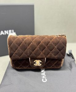 Alternative view of Chanel Classic Flap Bag Crossbody 7.9in/ 20cm Dark Brown Gold Hardware For Women