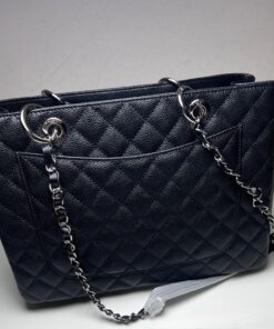 Chanel Classic Large Tote Bag 13.3in/ 34cm Black Silver Hardware For Women - Image 3