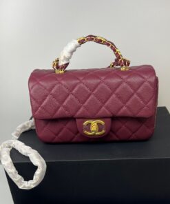 Alternative view of Chanel Flap Bag Crossbody 7.7in/ 19.5cm Burgundy Gold Hardware For Women