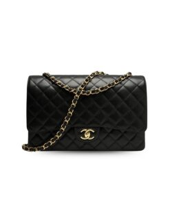 Chanel Maxi Classic Crossbody Bag 13in/ 33cm Black Gold Hardware For Women A58601 Y01864 C3906