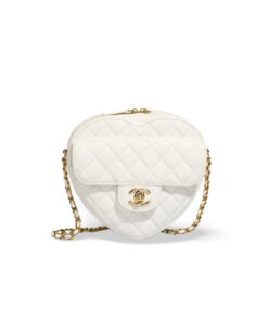 Chanel Mini Heart Bag White For Women 7in/18cm AS3191 B07958 10601