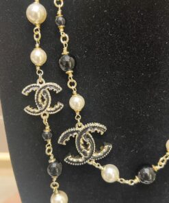 Chanel Pearl Necklace Gold For Women - Image 8