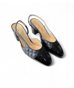 Chanel Patent Slingback Pumps Black For Women