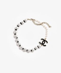 Chanel Pearl Necklace Gold-Toned For Women ABF365-B19977-NAFTS