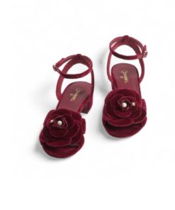 Chanel Sandals Velvet Burgundy For Women G45928 B17944 NZP34