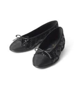 Chanel Sequins Ballet Flats Black For Women G02819-B21768-94305