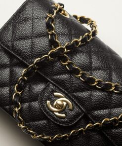 Chanel Classic Small Crossbody Bag 9.1in/ 23cm Black Gold Hardware For Women A01113 Y01864 C3906 - Image 3