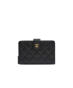 Chanel CC Lambskin Wallet Gold Hardware Black For Women 5.9 in / 15 cm