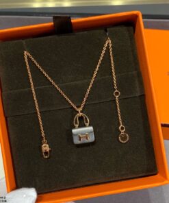 Hermes Constance Amulets Pendant Necklace Gold Tone For Women