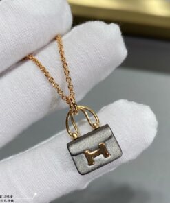 Hermes Constance Amulets Pendant Necklace Gold Tone For Women - Image 6