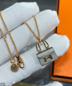 Hermes Constance Amulets Pendant Necklace Gold Tone For Women - Image 7