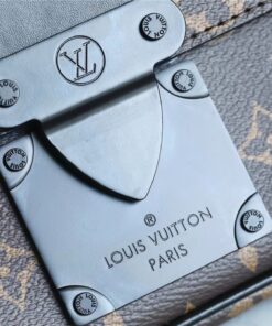 Louis Vuitton S-Lock Sling Monogram Macassar Black For Men, Crossbody Bags 8.3in/21cm LV M45807 - Image 5