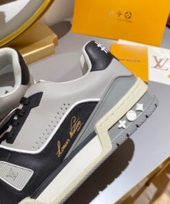 Louis Vuitton Trainer Sneaker Black/Grey Virgil Abloh For Men - Image 5