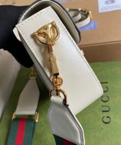 Gucci Horsebit 1955 GG Mini Bag White For Women 8in/21cm - Image 4