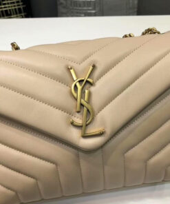 Saint Laurent Loulou Small Chain Bag In Matelassé “Y” Beige For Women 9.4in/24cm YSL 494699DV7272721 - Image 11