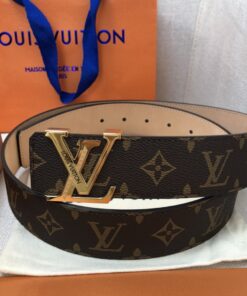 Louis Vuitton Initiales LV Belt 40mm Monogram Canvas Gold Hardware For Men - Image 5