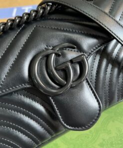 Gucci Marmont Matelasse Mini Bag Black For Women 8.5in/22cm - Image 5