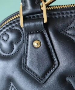 Louis Vuitton Alma BB Top Handle Bag 9.6in/ 24.5cm Black Gold Hardware For Women M59793 - Image 6
