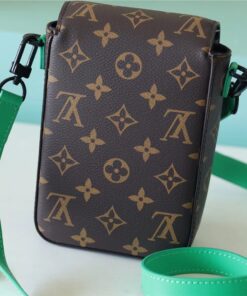 Alternative view of Louis Vuitton S-Lock Vertical Wearable Wallet 7.5in/ 19cm Green Monogram Macassar Black Hardware For Men