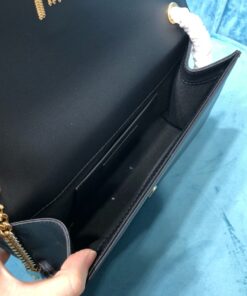Saint Laurent Kate Medium Chain Bag With Tassel In Grain De Poudre Black For Women 9.4in/24cm YSL 354119BOW0J1000 - Image 3