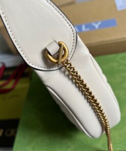 Gucci Marmont Half Moon Shaped Mini Bag White For Women, Women’s Bags 8.5in/22cm GG 699514 DTDHT 9022 - Image 3