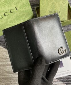 Gucci GG Marmont Card Case Black with Silver Hardware 4.5in/11cm GG 428737 0YK0N 1000 - Image 4