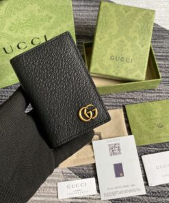 Alternative view of Gucci GG Marmont Card Case Black with Gold Toned Hardware 4.5in/11cm GG 547075 DJ20T 1000