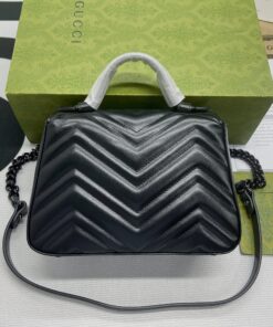 Gucci Marmont Mini Top Handle Bag Black For Women, Women’s Bags 8.3in/21cm GG - Image 6