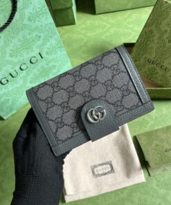 Gucci Ophidia Card Case Supreme Canvas Grey For Men 5.5in/14cm 732755 UULBN 1244