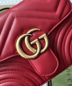 Gucci GG Marmont Mini Top Handle Bag Red For Women 8.3in/21cm - Image 7