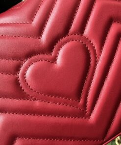 Gucci GG Marmont Mini Top Handle Bag Red For Women 8.3in/21cm - Image 6